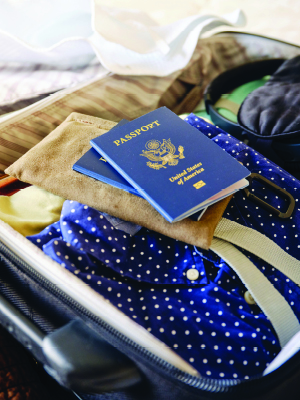 passports in a suitcase
