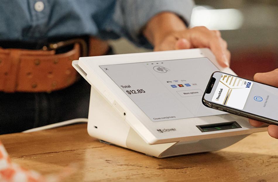 making a purchase using a smartphone
